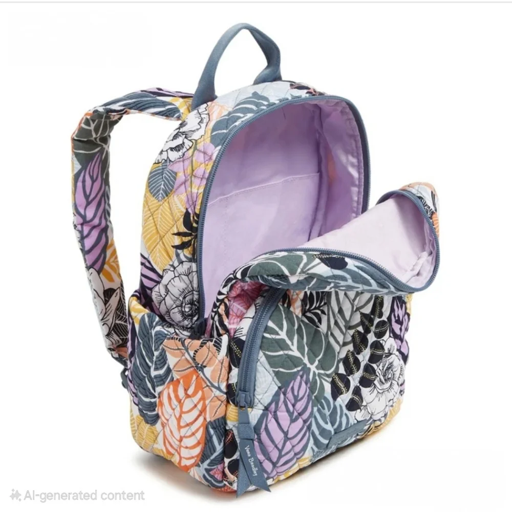 NWT Vera Bradley Floral Quilted Women's Backpack - Picture 2 of 4